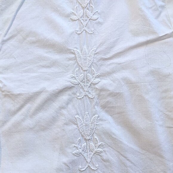 Vtg 60s SHIP 'N SHORE White Floral Embroidered SS Easy Care Blouse Size 42/1X/2X - Picture 2 of 6